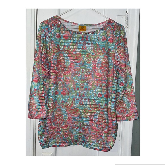 Ruby Rd. Multicolor Striped Blouse - Picture 1 of 8